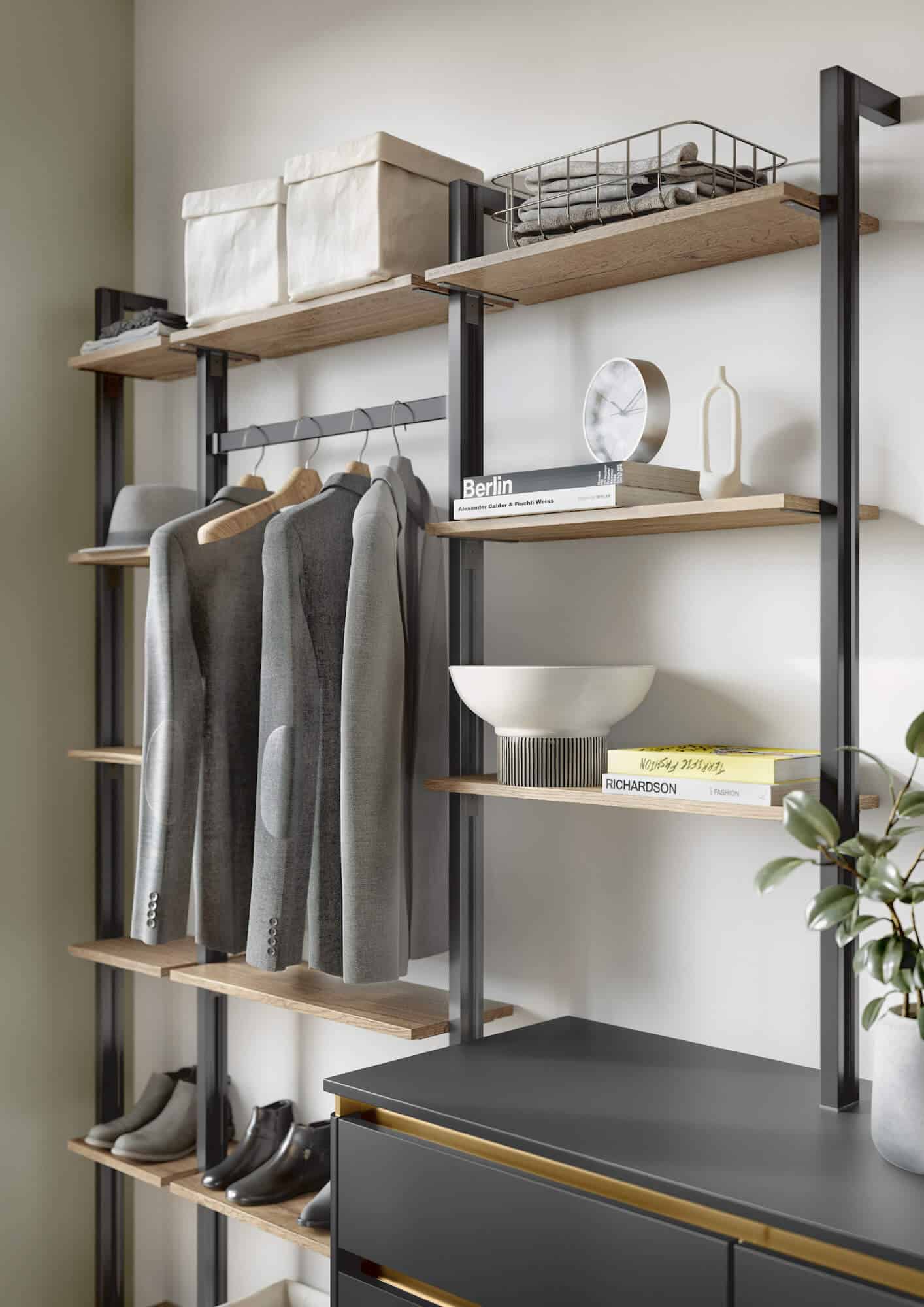 Nobilia Touch Garderobe offene Regale modern