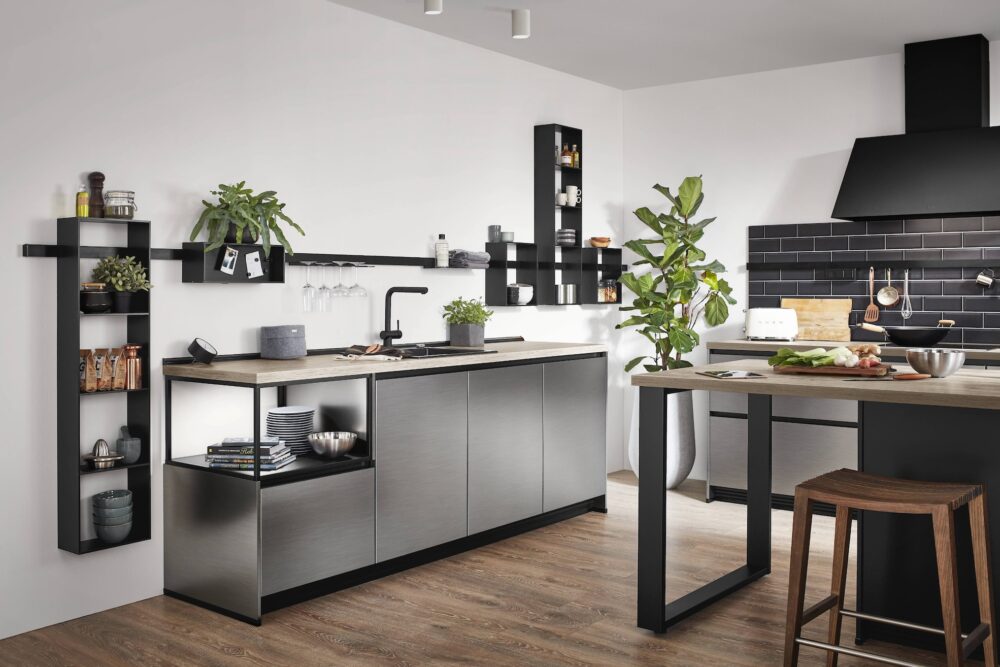 Nobilia Inselküche Inox Edelstahl Sideboard